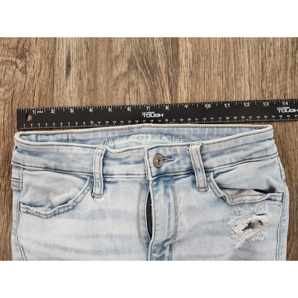 American Eagle Jeans Next Level Stretch 26 x 26 Jegging Distressed Destroyed - Picture 10 of 16